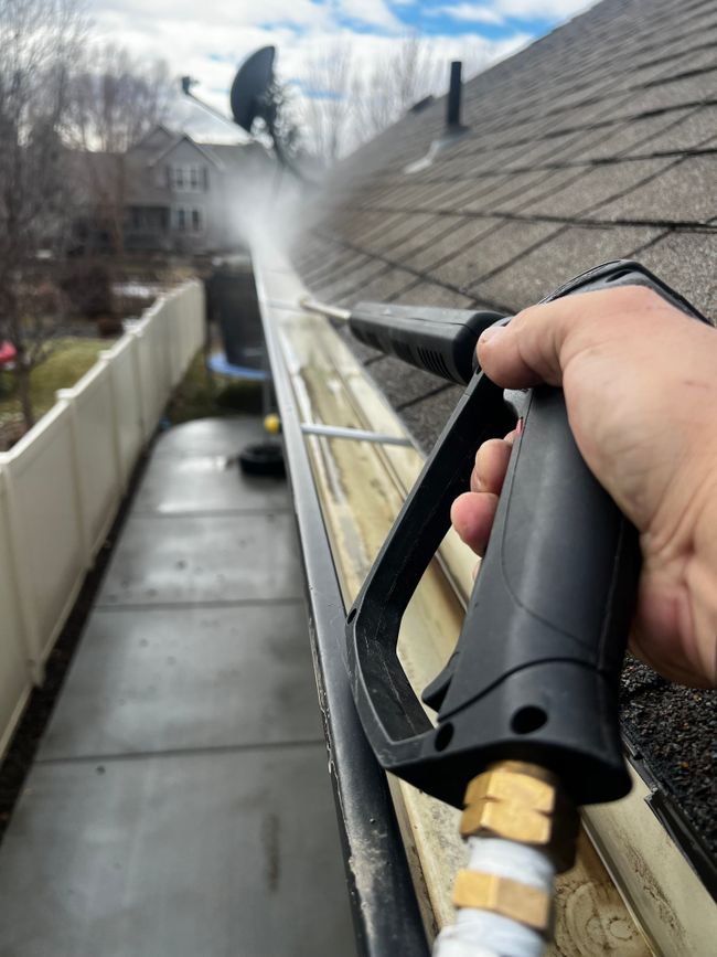 Clearing a residential gutter